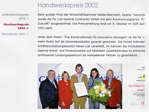 Handwerkspreis 2002 Lechner